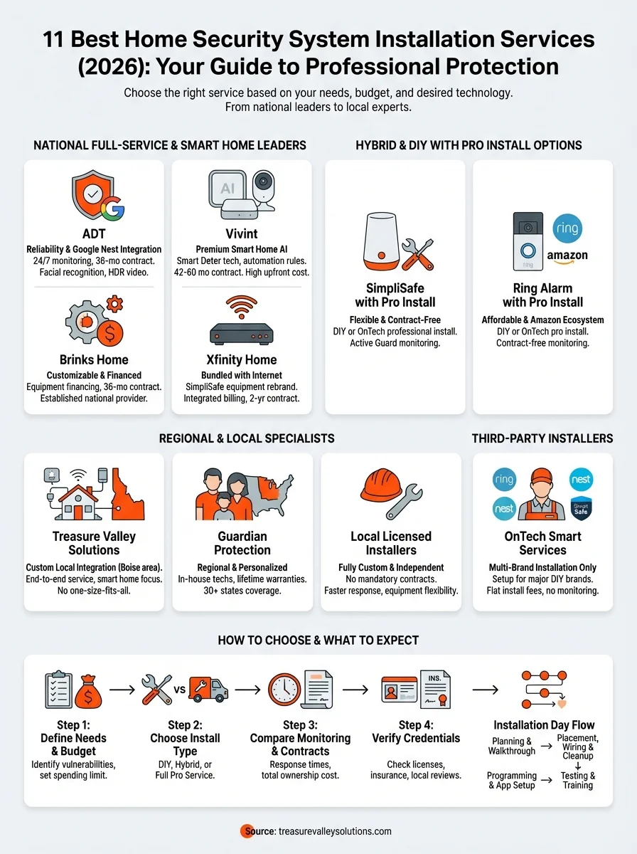 home security system installation infographic
